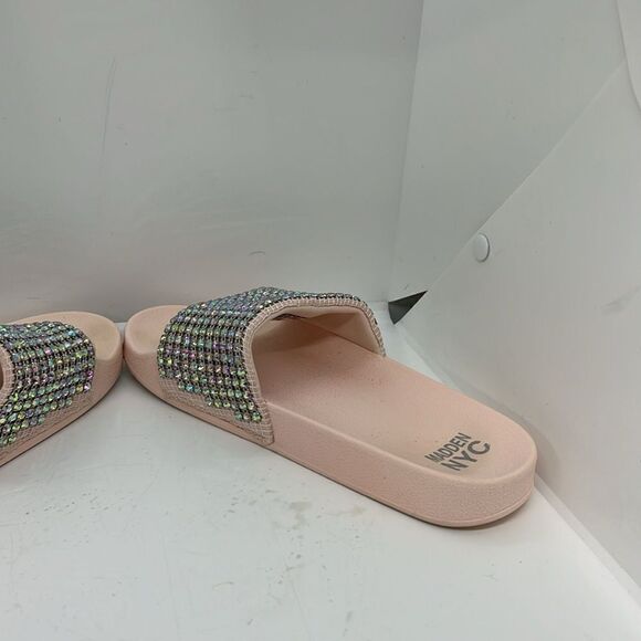 STEVE MADDEN NYC BRIGHT RHINESTONE SLIDES WOMENS SANDALS FTL-07-166 - Picture 5 of 9